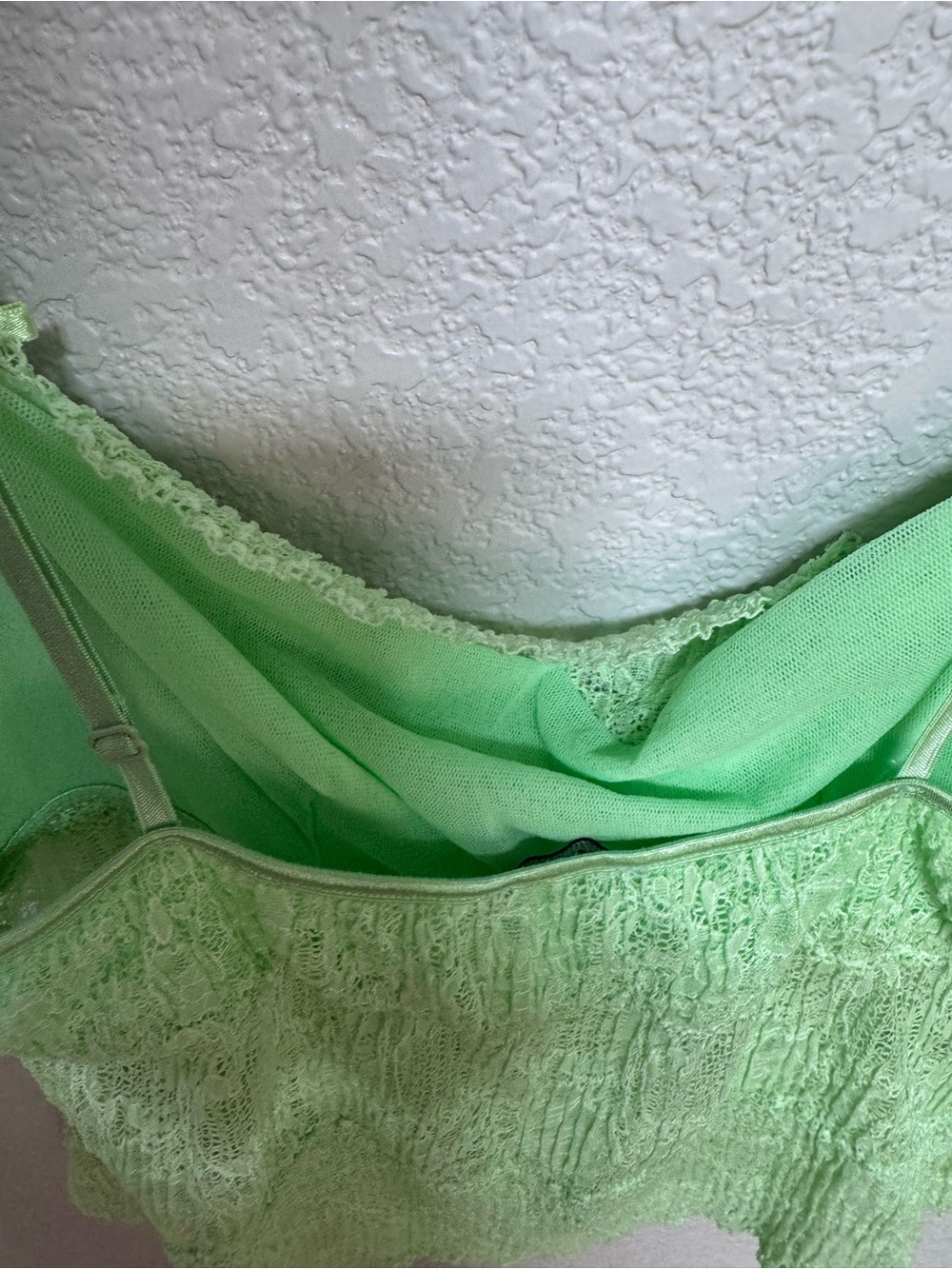 Cosabella Mesh Lace Spaghetti Strap Tank Women’s L Lime Green - Picture 7 of 8